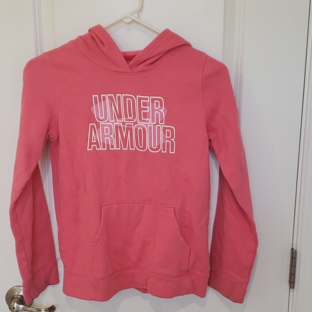 Pink Girls Under Armour Hoodie size 12